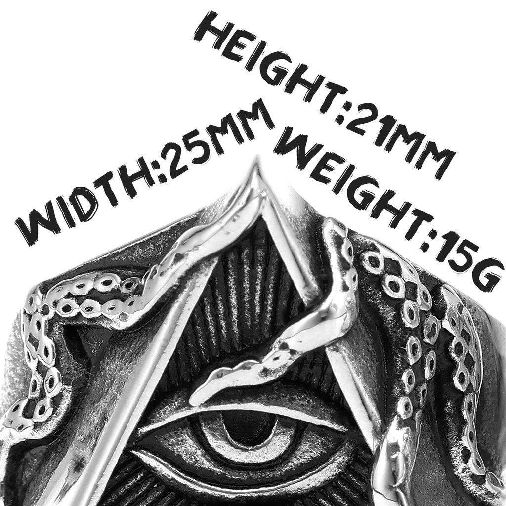Масонские Иллюминаты Осьминог Глаз Нержавеющая сталь Женские Мужские Кольца Панк Винтаж для Бойфренда Ювелирные Изделия Творческий Подарок