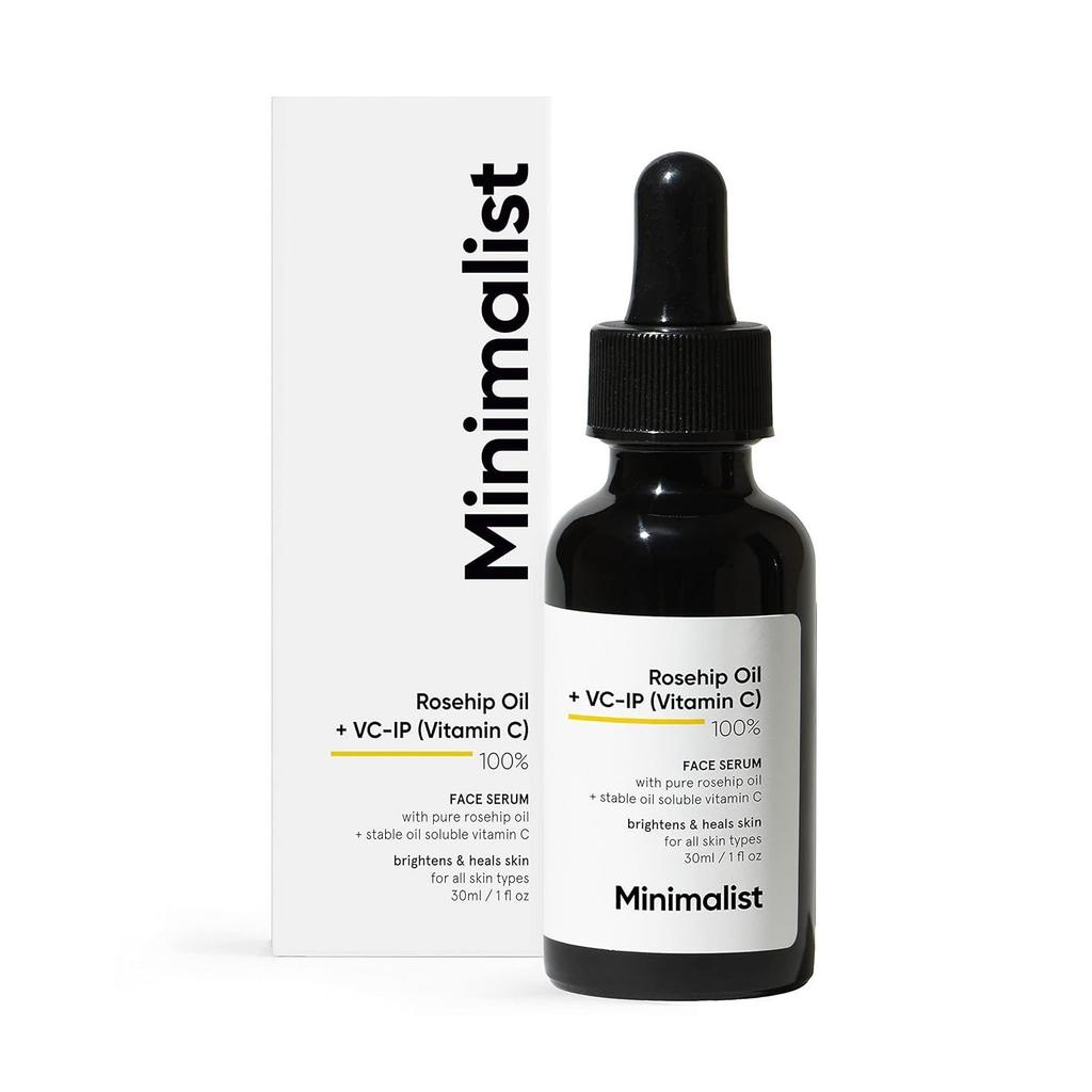 Face Serum with Rosehip Oil and Vitamin C 100% (30 Ml), Rosehip Oil + VC-IP (Vitamin C) 100% Face Serum, Minimalist