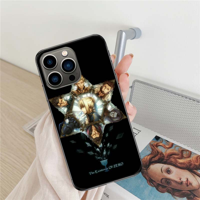Bilibili F-Fate Stay Night Чехол для телефона Для Iphone 17 Air 16 15 Pro Max 14 Plus 16E Coque 13 Pro 12 Mini 11 Прозрачный Чехол Силиконовый C