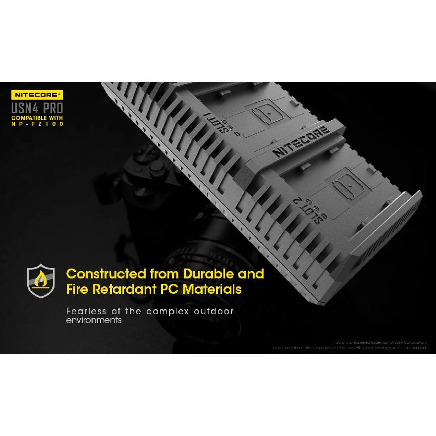 Зарядное устройство NITECORE USN4 PRO для аккумуляторов камеры, двухслотовое, USB-C, быстрая зарядка QC, для Sony NP-FZ100, активация глубоко разряженных аккумуляторов