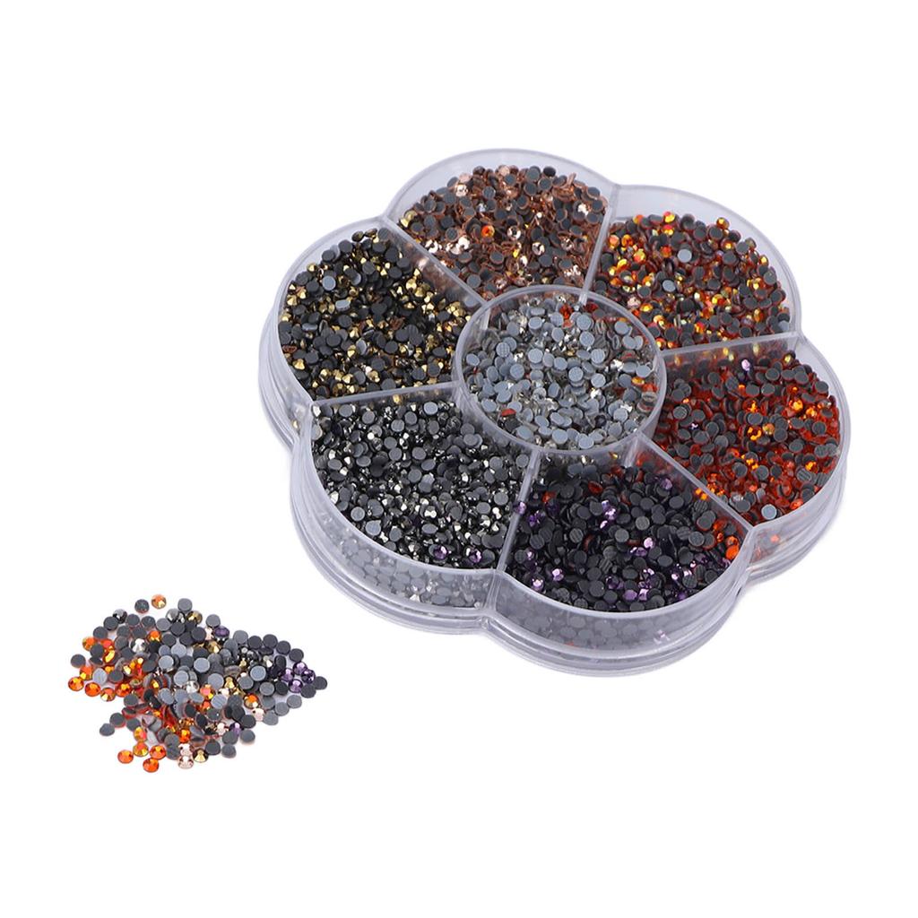 10080Pcs Flat Back Rhinestones Dazzling Colorful DIY Sturdy Iridescent Rhinestones Round Beads for Manicure Makeup607 3