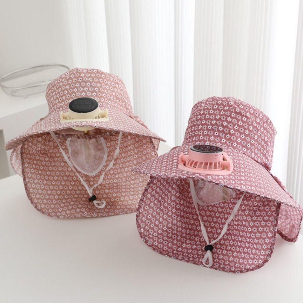 USB Charging Sun Cap Anti-UV Cooling Fan Hat Sunscreen Cap Fisherman Hat Summer Season