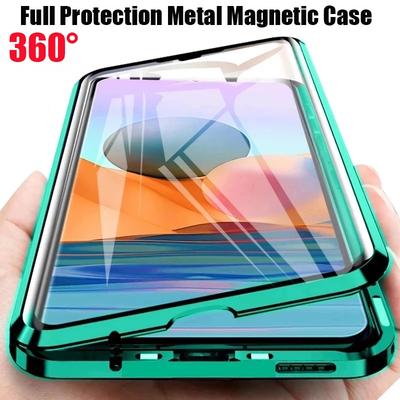 Для Samsung S20 S21 S22 S23 S24 S25 Ultra Plus FE Магнитный Металлический Защитный Чехол для Телефона Высококачественное Двустороннее Стеклянное Покрытие