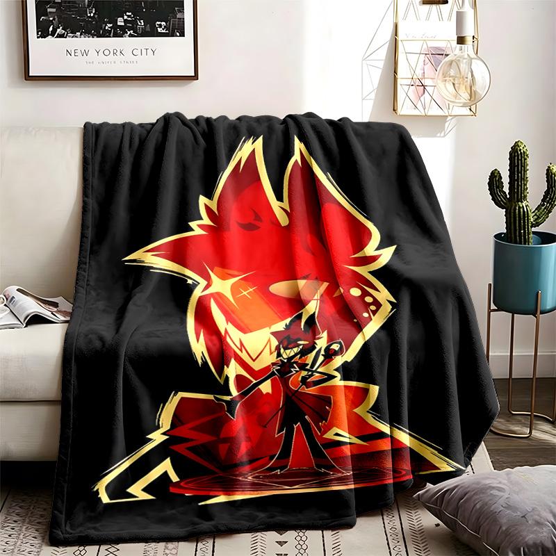 Hazbin Hotel Theme Blanket Suitable For The Sofa Camping And Travel Made Of Soft Flannel Material An Ideal Gift For Occasions Such As Birthday