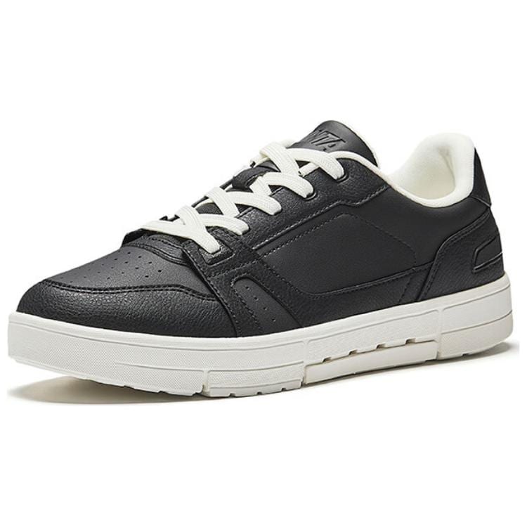 Anta Abrasion Resistant Breathable Low top Skateboard Shoes Men's Black White 112528018-3