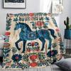 Flower Horse Print Flannel Blanket, High quality Comfortable for All Seasons, Home Decor, Warmth and Comfort, Perfect for Christmas Gifts