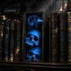 Темные фэнтези Домашние украшения 3 шт. Хэллоуин 3-уровневые книжные подставки в виде черепа, Готическая смоляная полка для книг Декор для офиса, Уникальные стопперы для книг Жуткий скелет