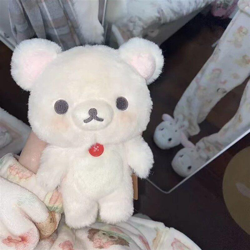 Кавайная Плюшевая Игрушка Рилаккума Корилаккума с Длинными Волосами Кавайный Коричнево-Белый Медведь Корилаккума Мягкая Кукла Милые Подарки на День Рождения Девочке