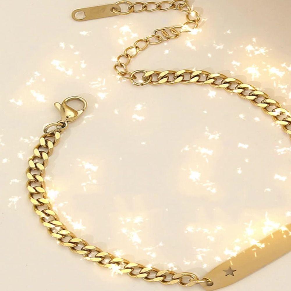 Stainless Steel Stainless Steel Bracelet Adjustable Star Sun Heart Cutout Bracelet Female