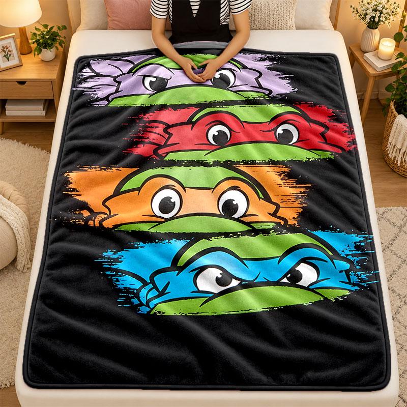 Flannel BlanketNinja Turtles Warm Soft Throw Blanket for Indoor Sofa Bed Living Room Use
