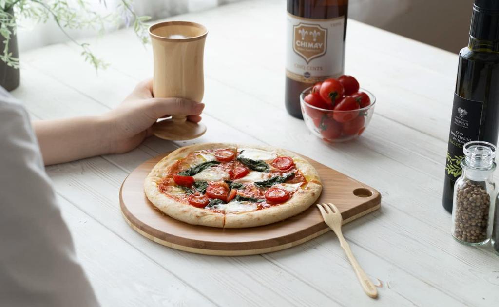 RIVERET RV-504 Round Cutting Board, Reversible Color, Bamboo, Dishwasher Safe