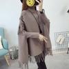 Pullover Sweater Autumn and Winter Women Bat Shirt Shawl Cape Coat Women Hem Tassel Loose Pullover Sweater Women Poncho Top