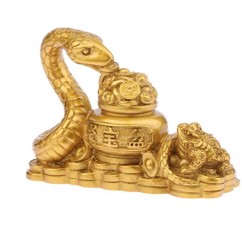 1 шт. золотая статуэтка змеи жабы фэн-шуй монета деньги богатство удача домашний директор