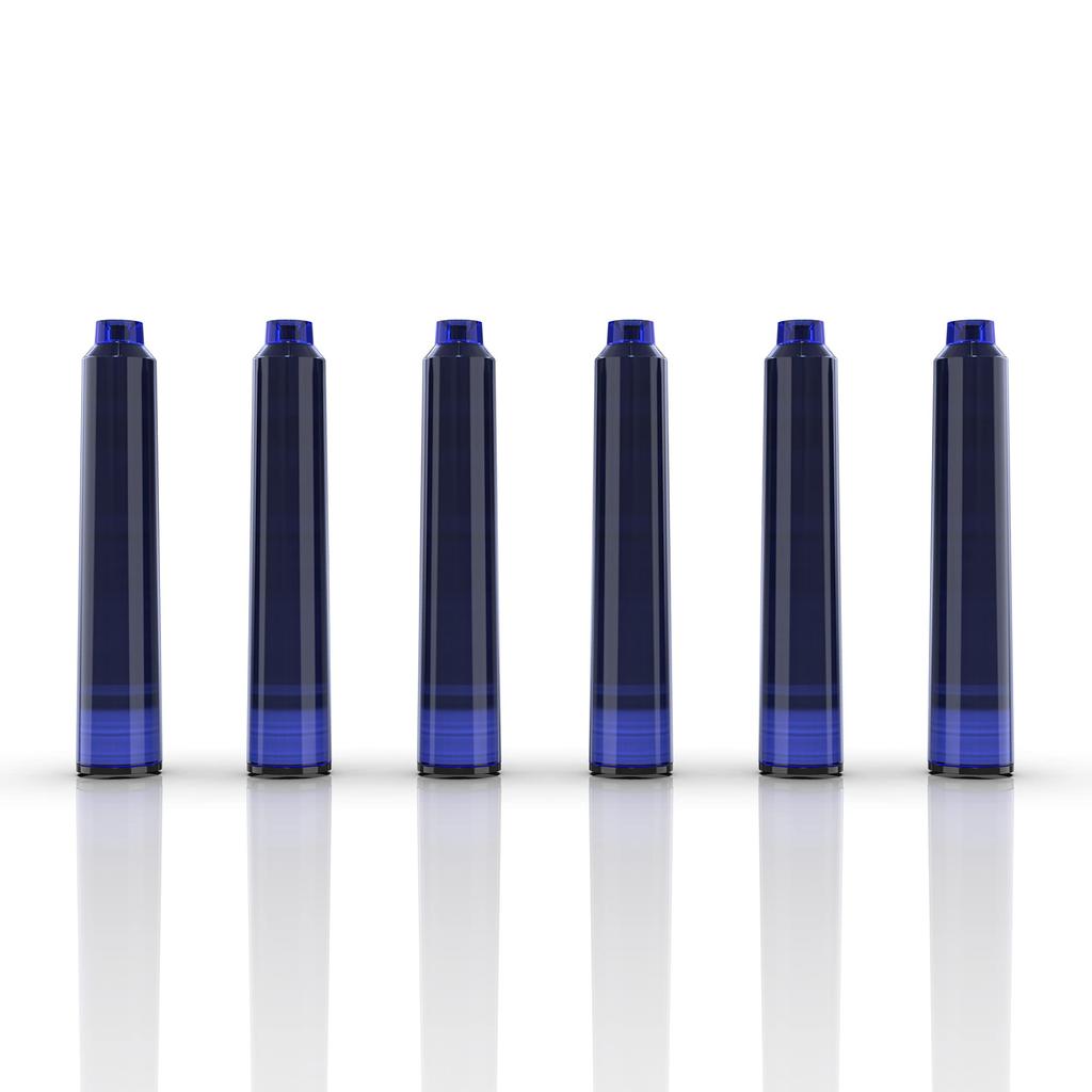 Набор из 24 стержней для перьевых ручек Wordsworth Black, набор из 24 синих чернильных картриджей, международный стандартный размер, длина, прибл. - - - 1,5