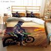 Motorcycle Race Car Bedding Set Single Twin Double Queen King Cal King Size Bed Linen Set