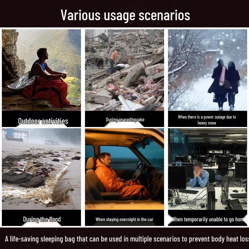 Insulated Emergency Sleeping Bag - Outdoor Survival/Cold Protection Blanket
