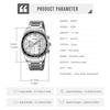 SKMEI High-grade Business Luxury Men Quartz Dual Display Watch Stainless Steel Business elites Waterproof Wristwatches Male 9096