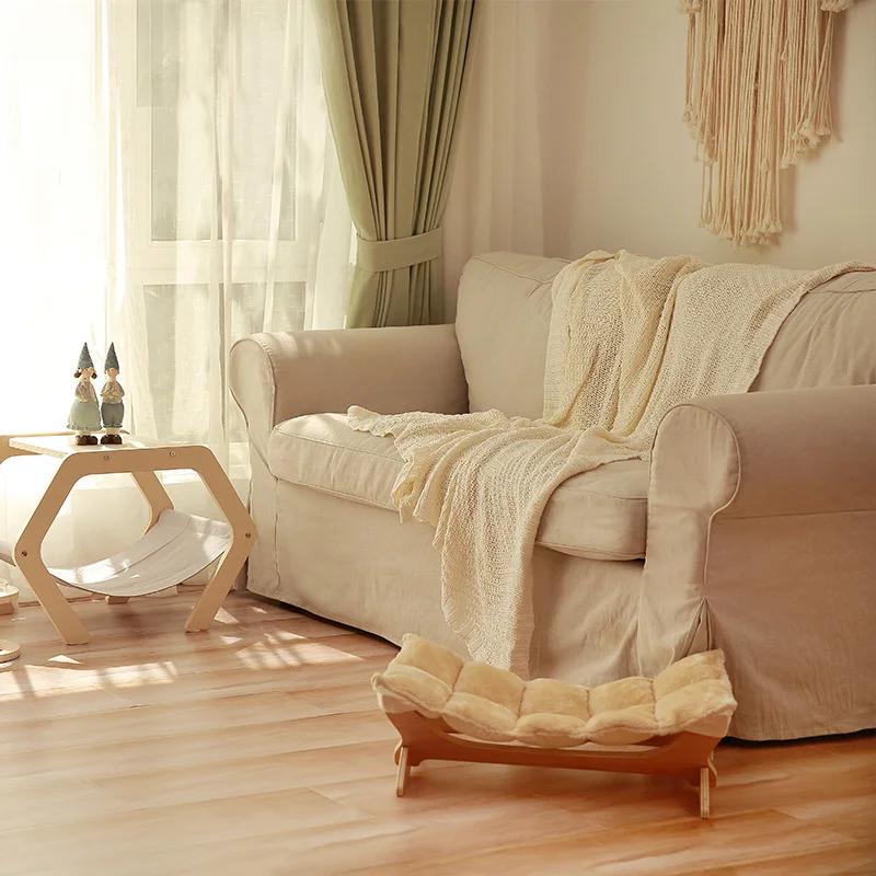 Деревянный гамак для кошек, который можно стирать, коврики для кошачьей кровати, мягкий домик для сна, диван для кошек, удобные товары для животных, принадлежности, аксессуары