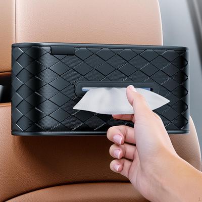 Автомобильный держатель для салфеток Чехол для коробки с салфетками на спинку сиденья Диспенсер-органайзер для хранения из ПУ кожи для