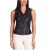 AL KHALID Button Real Leather Waistcoat Black Lambskin Western Vest Coat Women Classic