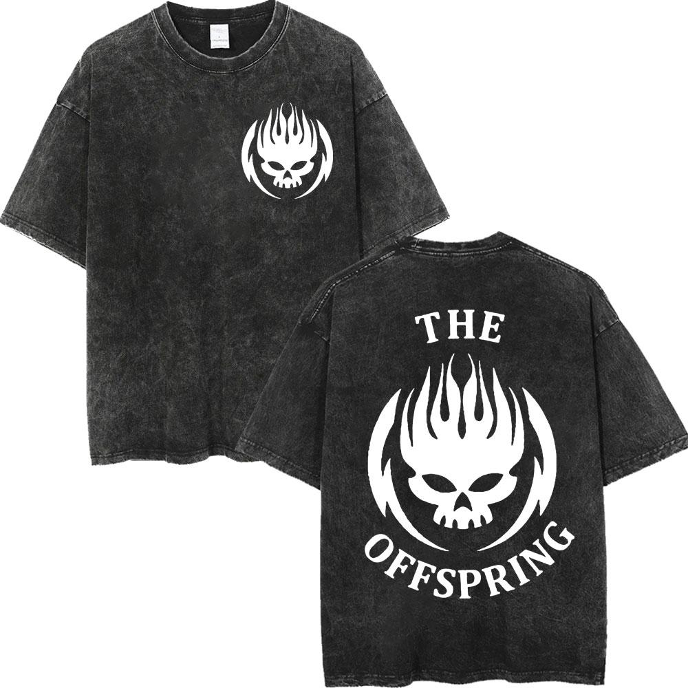 Vintage Washed The Offspring Album Cover Graphic T Shirts Punk Rock Style Short Sleeve Tshirts Men Women Casual Fashion Tshirt
