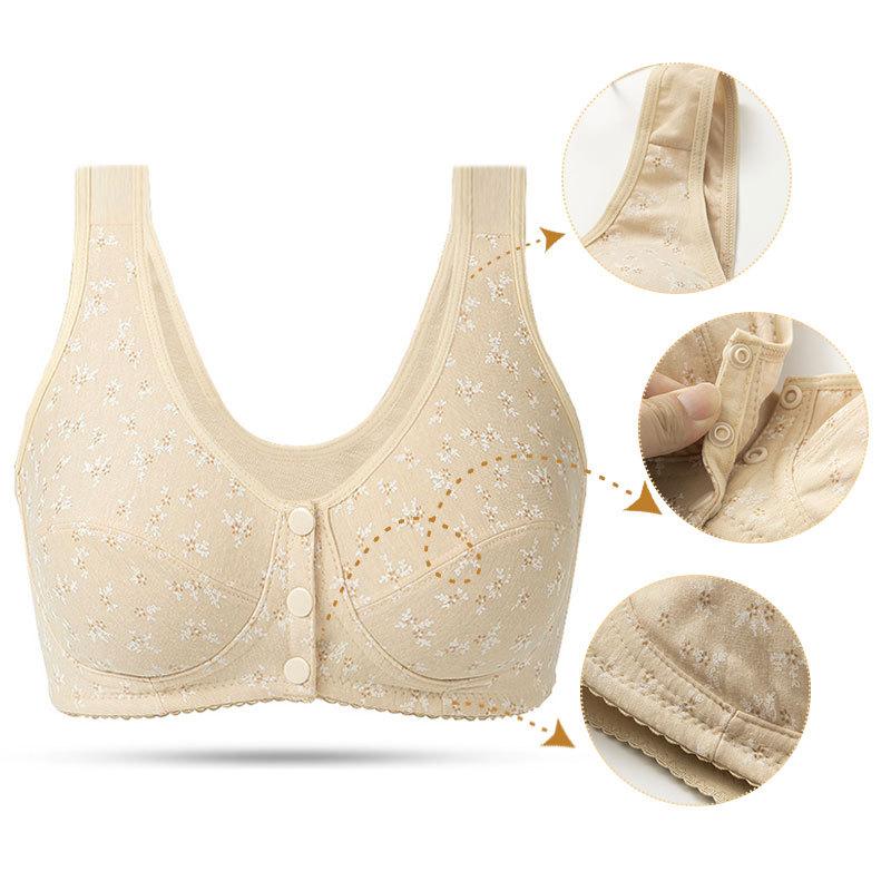 Spring New Product Thin Cotton Thin Sports Nursing Bra Women's Front Buckle Vest Type No Steel Ring Comfortable Underwear