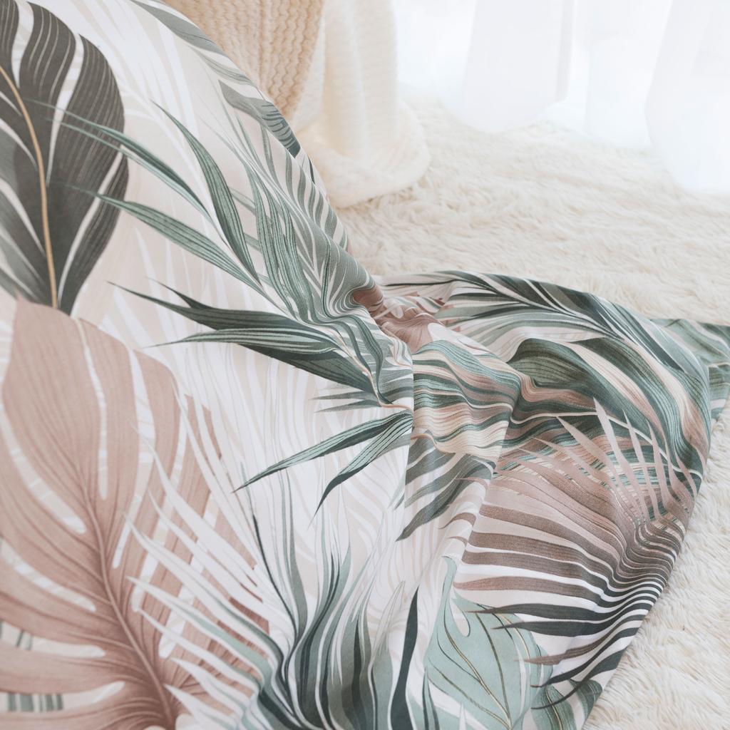 LUSH bedding set 220x200 cm - cotton sateen, tropical leaf pattern