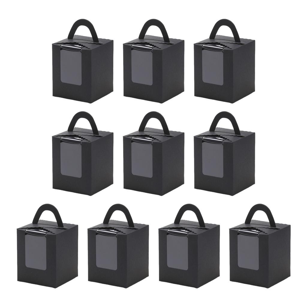 10Pcs Cupcake Boxes with Inserts Windowed Cupcake Holders Stackable Deep Cupcake Carrier Food Grade Containers for Home Cake Dessert Shops