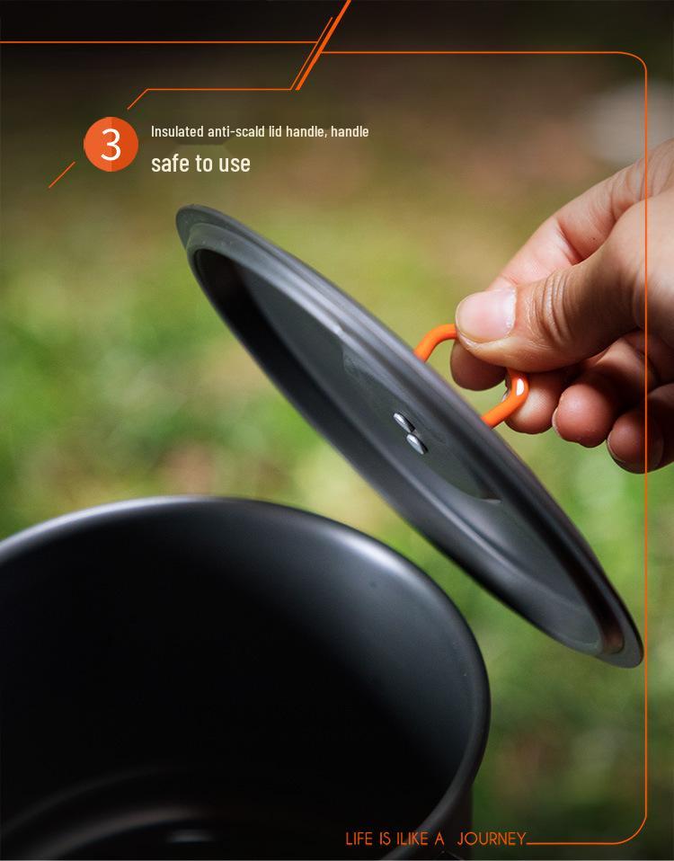 Портативный набор посуды для кемпинга: Кастрюля для сбора тепла, чайник и кассетная плита