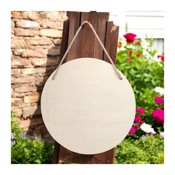 Décoration à suspendre - CTOP - Rond - Bois naturel - 20 cm - Personnalisable