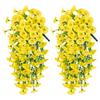 2pcs Artificial Morning Glory and Eucalyptus Hanging Decoration UV Resistant Perfectly for Home Garden Weddings