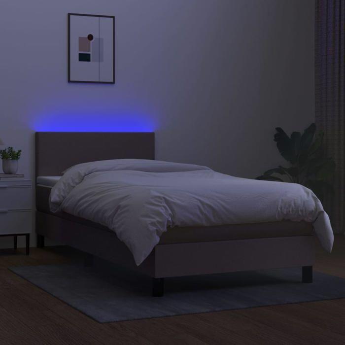 Maison Exclusive - Sommier à lattes de lit avec matelas LED Taupe 100x200 cm Tissu