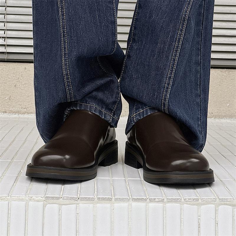 Мужская кожаная обувь Модный стиль с толстой подошвой и увеличением роста для вечеринок и делового офиса Модная молодежная обувь Классическая
