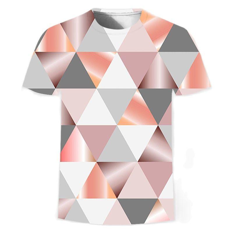 Summer 3D Gold Fashion Digital Harajuku Print Short Sleeve Round Neck Men's Casual Personality Hip Hop Street T-shirt Tops