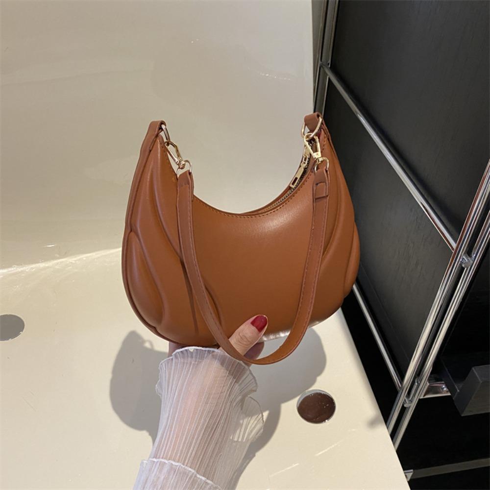 Large Capacity PU Leather Hobo Bag Handbag Korean Style Simple Shoulder Bag All-match Storage Bag Ins Square Tote Bag