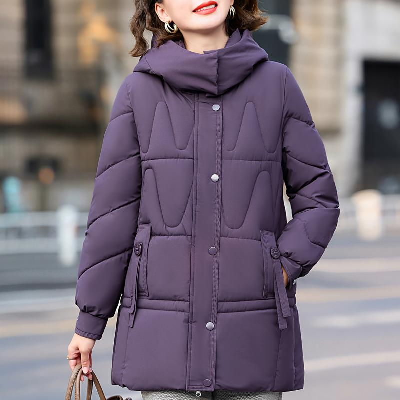 Зимнее пальто Женское с длинным рукавом Верхняя одежда с капюшоном Элегантные свободные толстые теплые женские куртки Зимние парки