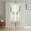 Олень в осеннем туманном лесу Прозрачные шторы для гостиной Прозрачный тюль Оконная занавеска Спальня Кухня Декор Вуаль Шторы