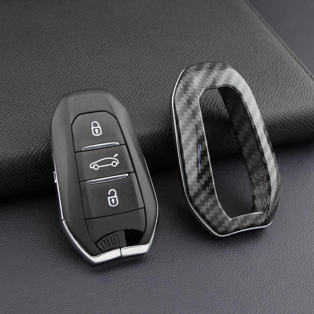 Peugeot Citroen DS Key Cover: Carbon Fiber Protective Shell for 4008, 5008, C5 Smart Remote.
