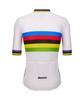 Santini Men's UCI World Champion Cycling Jersey, White with Arc-en-Ciel Stripes
