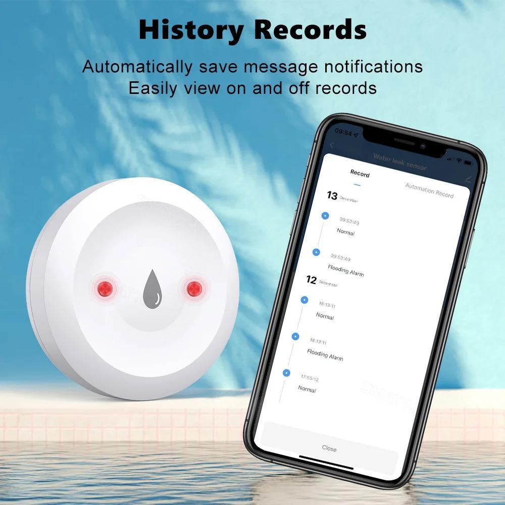 Tuya ZigBee WiFi Smart Water Sensor Water Flood Sensor Smart Life APP Удаленный мониторинг Сигнализация затопления Работает со шлюзом ZigBee