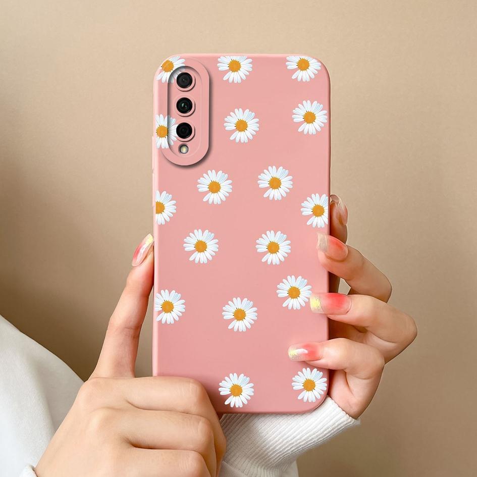 For Huawei Y9S Y7A P Smart 2021 Pro Y5 Y6 Y7 Y9 Prime Phone Cover Fashion Sunflower Liquid Soft Silicone Shockproof Matte Anti Drop For Huawei Bumper