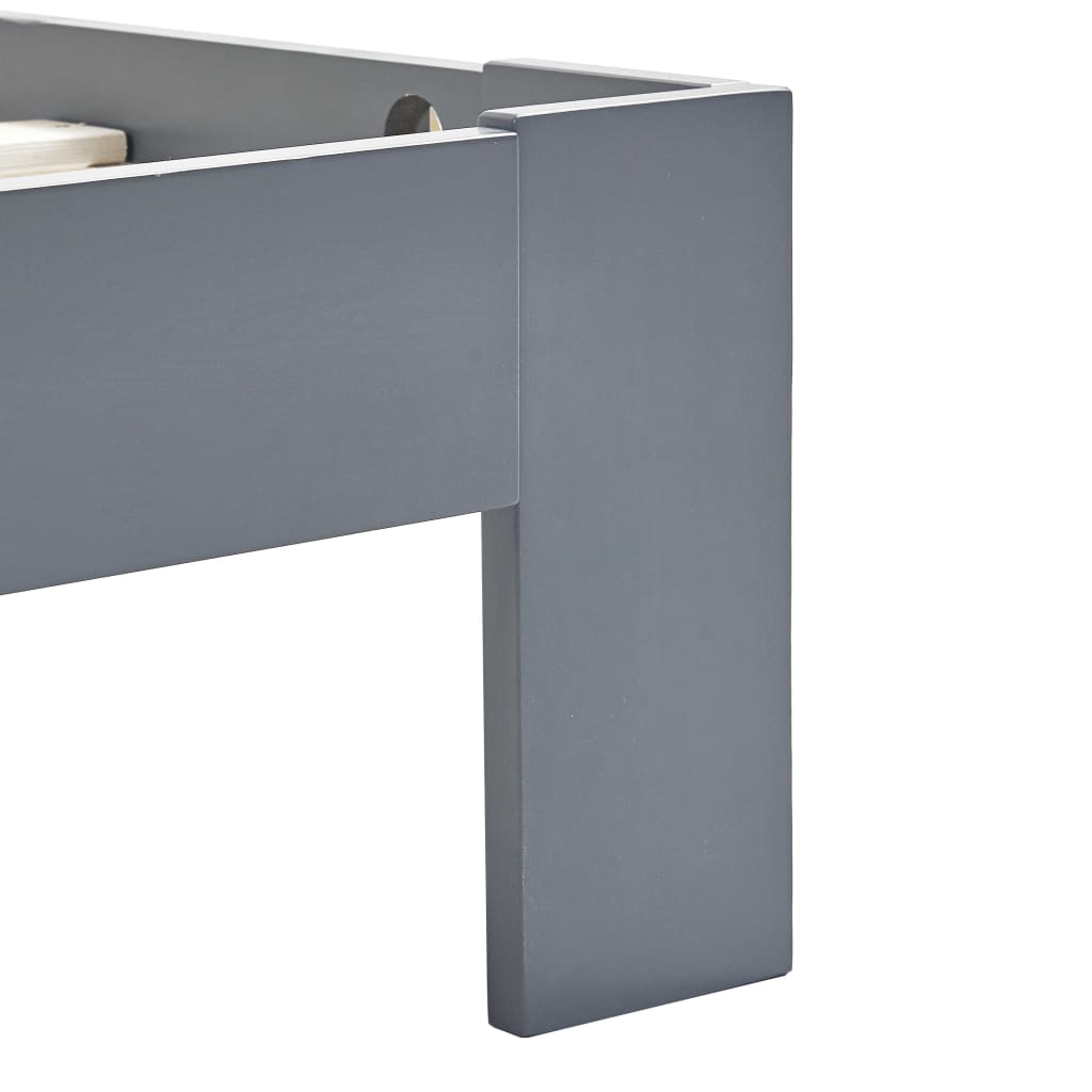 Solid Wood Bed Frame Gray Pine 100 x 200 cm