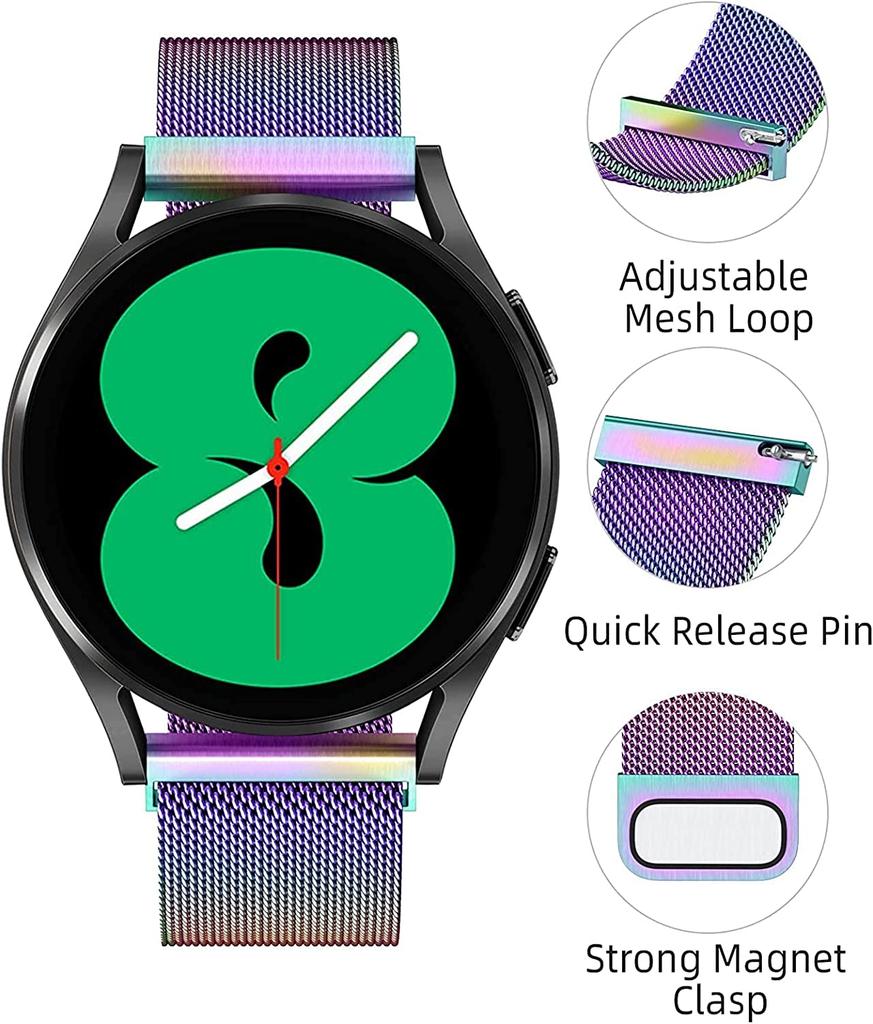 22 мм 20 мм Миланская петля Ремешок Для Amazfit Active 2 GTS/GTR 4 Samsung Watch7/6/5/4 Металлический Браслет Huawei Watch GT5-4-3-2 Pro Ремешок