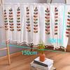 Embroidered Leaves Shower Curtains Four Color Short Curtains Home Decoration Voile Drapes  Cafe