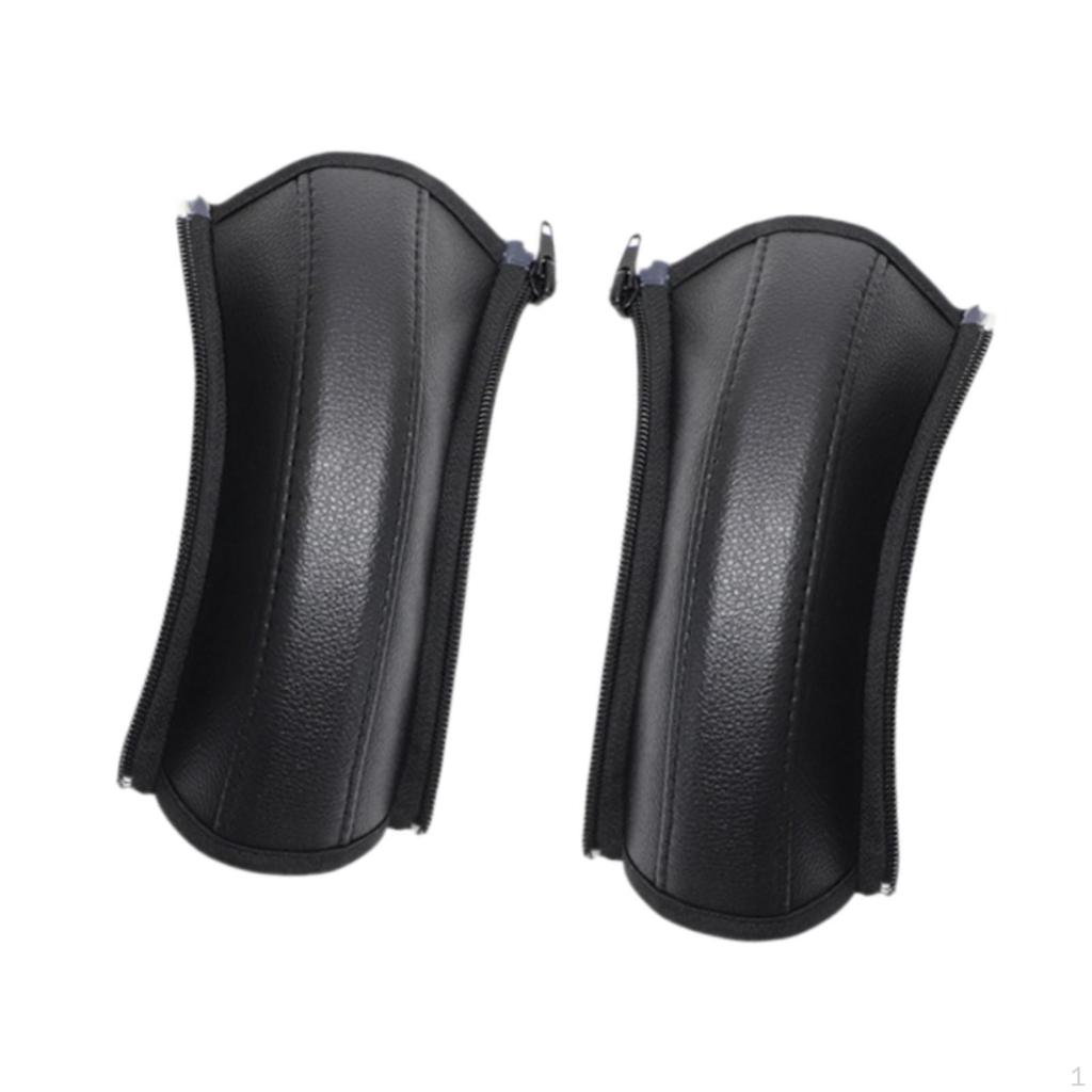 Baby Stroller Handle Cover Armrest PU Leather,Waterproof,with Removable Zipper,Grip