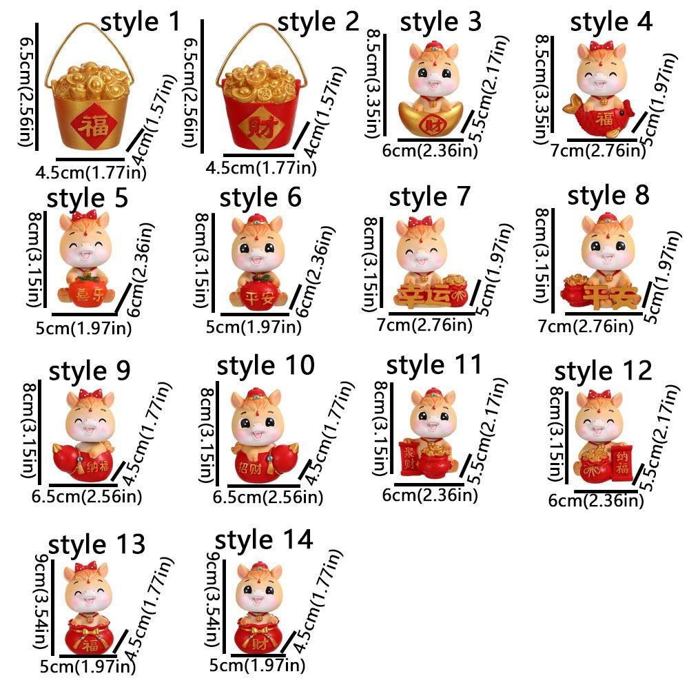 Resin Shaking Horse Ornament Cute Horse Year Mascot Festival Ornament  Office Table