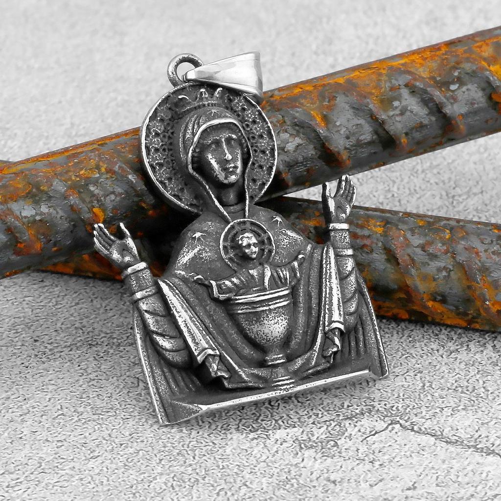 Скандинавская подвеска в виде фигурки Девы Марии из нержавеющей стали 316L