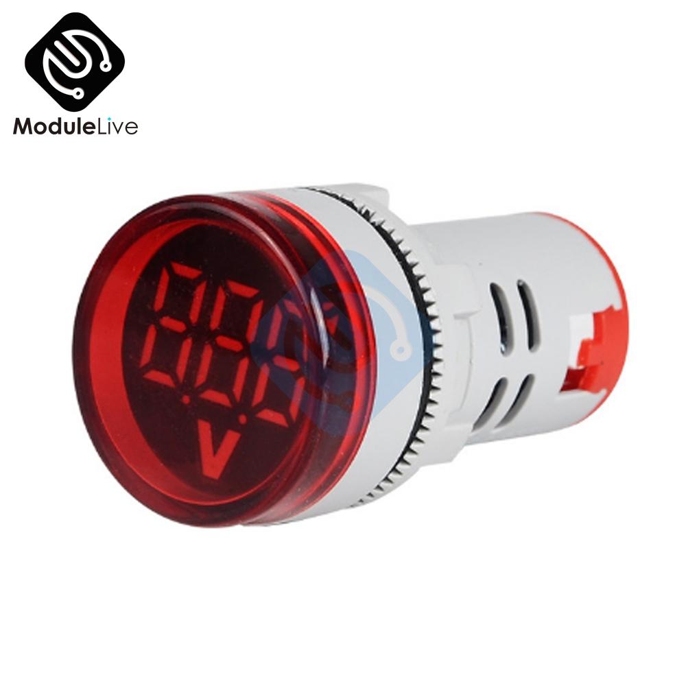 11MM Цифровой Дисплей Мини Вольтметр DC 11V 111V AC Круглый Квадратный Амперметр Ток Вольт Напряжение Метр Светодиодный Индикатор Сигнального Света