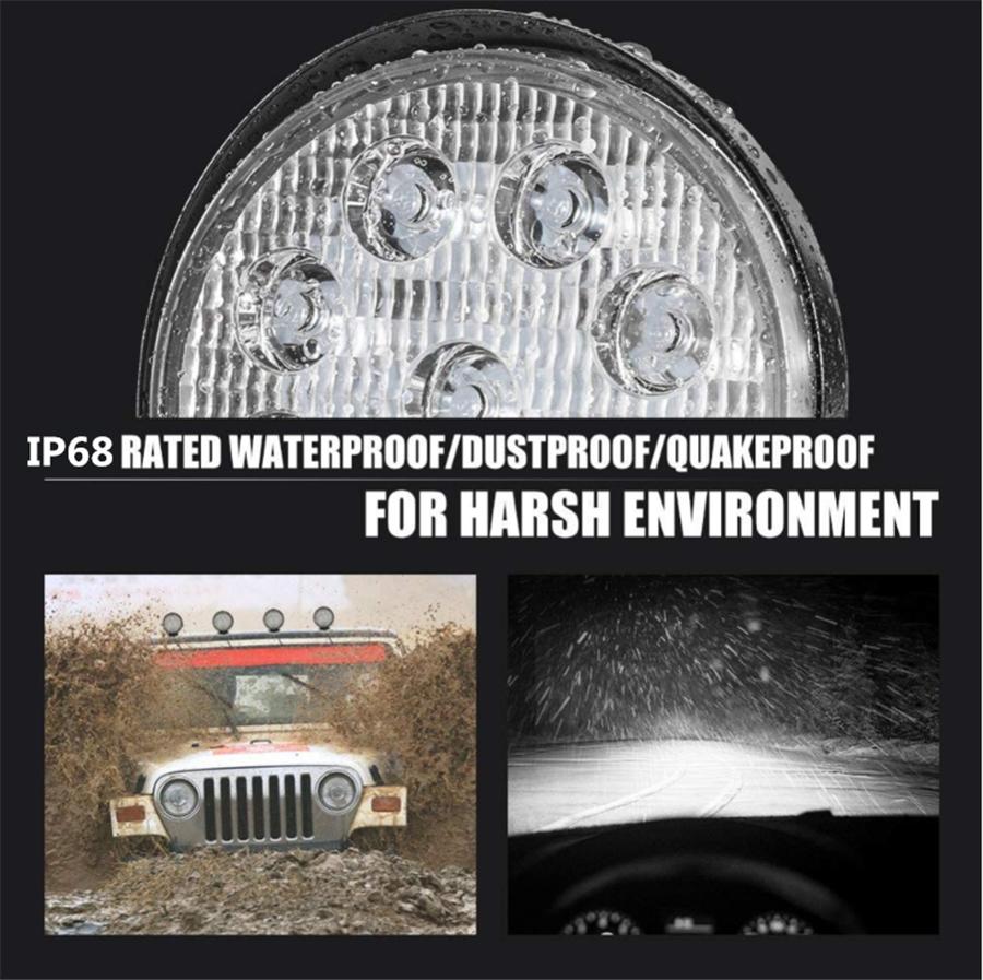 Pair 4.5Inch 9Led 45W 6500K Aluminum Round Led Work Light Fog Driving Lamp Offroad Suv Spotlight Bar Boat