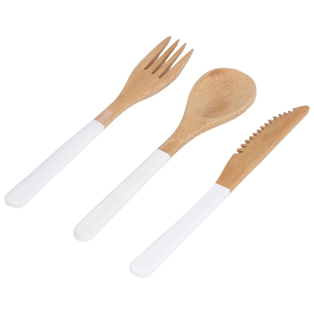 3 шт японский деревянный набор столовых приборов безопасный BPA Free деревянные столовые приборы ложки вилки ножи для кухни